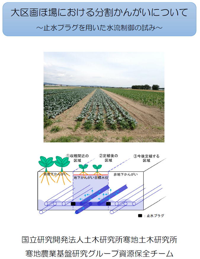 大区画圃場における分割かんがいについて